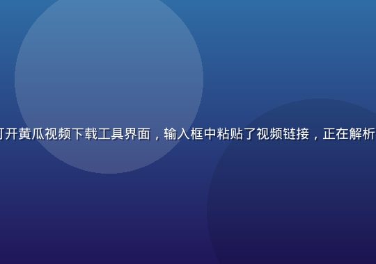 Windows电脑桌面上打开黄瓜视频下载工具界面，输入框中粘贴了视频链接，正在解析视频格式列表，界面简洁专业